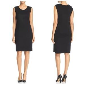 Exclusively Misook Sleeveless Sheath Knit Dress Womens Size M Black Minimalist